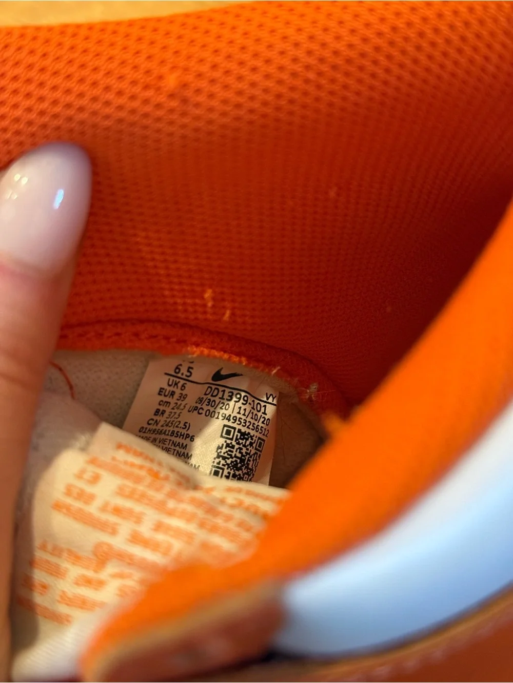 Nike High-Top Sneakers in Orange and White
